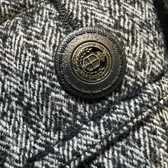 CAbi BLACK & WHITE EQUESTRIAN WOOL BLEND TWEED FOX HUNTER BLAZER SZ 8 - Picture 5 of 11